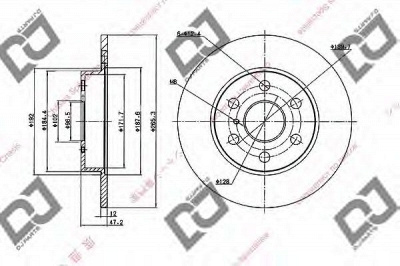 DJ PARTS bd2052 -  Тормозной диск